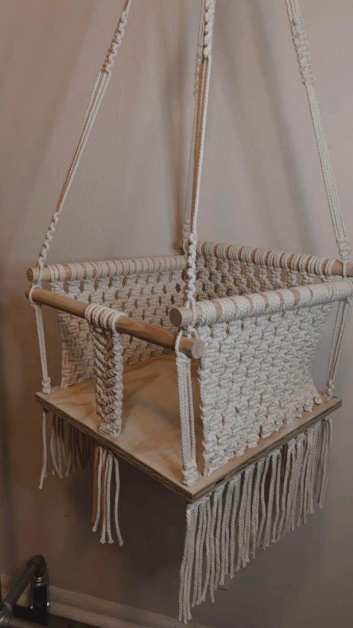 Cotton Rope Square Baby Swing Chair - Leechoo
